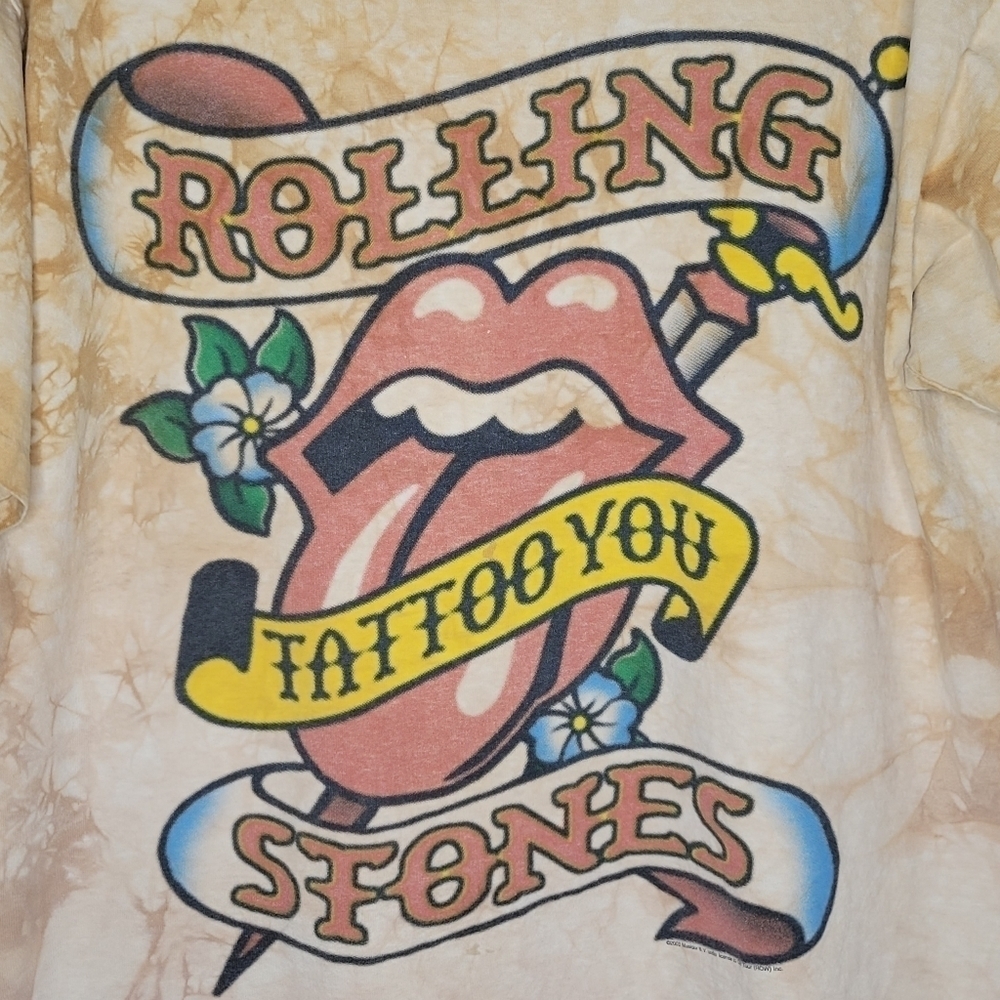 Vintage Y2K Rolling Stones Liquid Blue Tattoo You Tour Tie Dye 2003 T-Shirt - Picture 2 of 10
